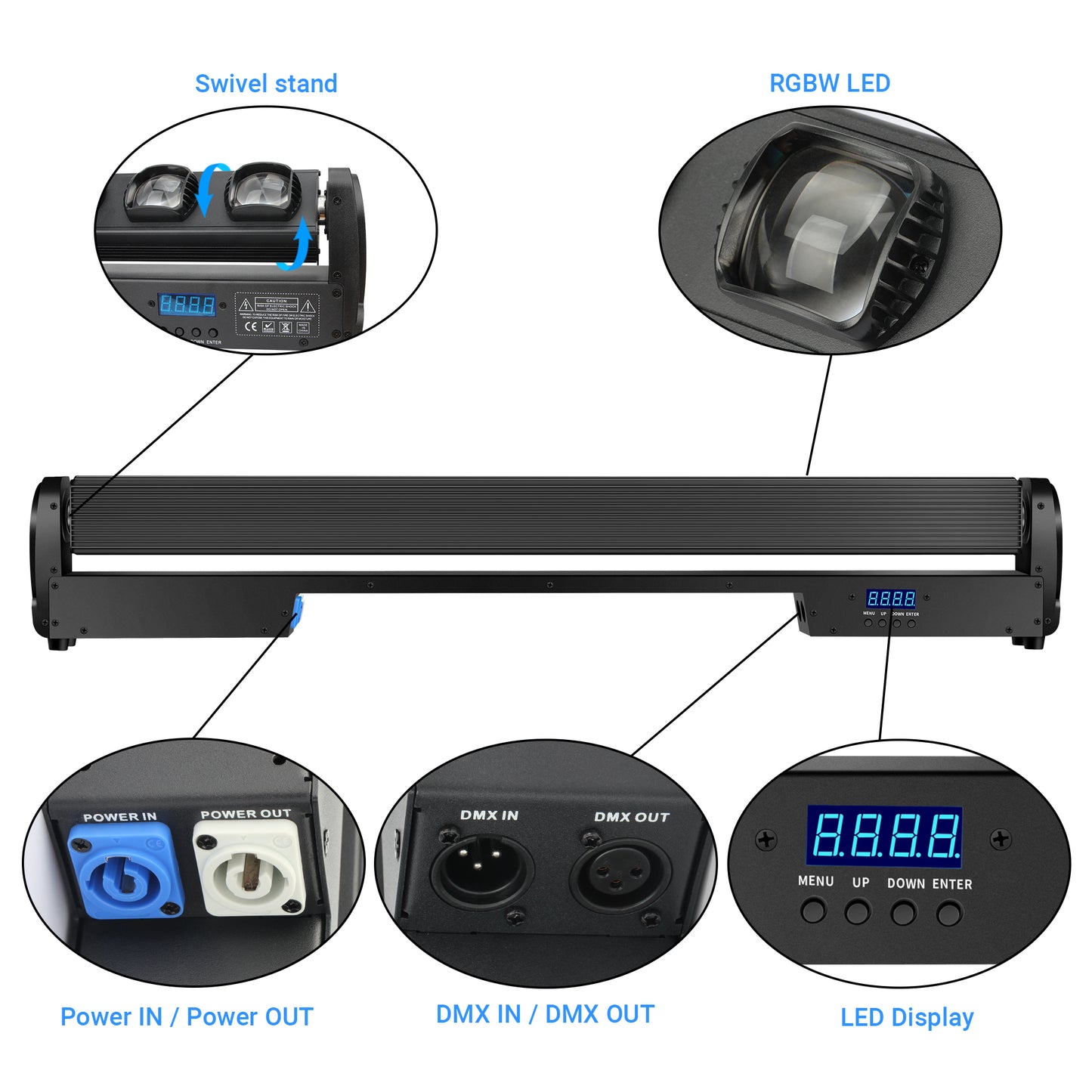 10x30W LED RGBW 4in1 Beam Moving Head Light Bar