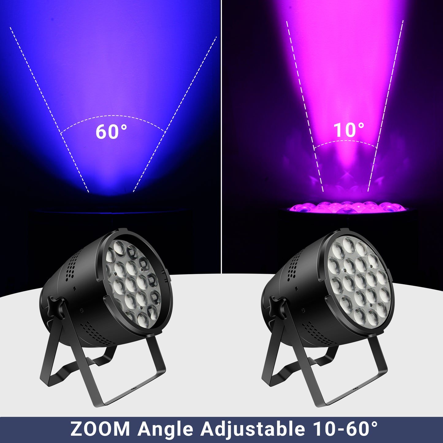 LaluceNatz 19x12W RGBW 4in1 LED Zoomable Par Light, Free shipping to US