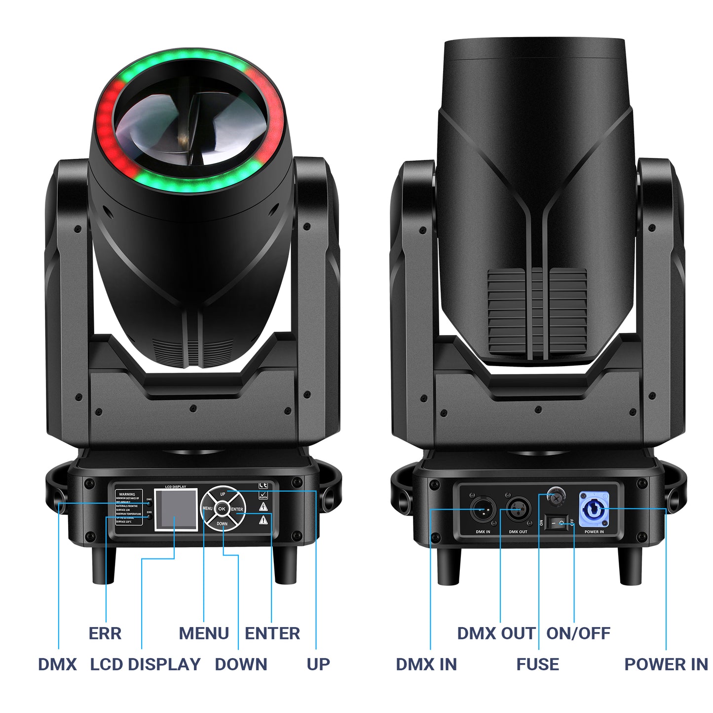 250W mini Moving Head Beam Light with RGB Ring