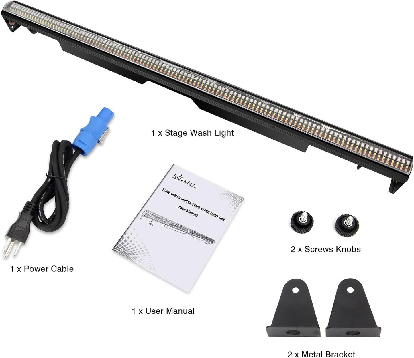240W RGB + White + Amber LED DJ Strobe Effect Light Bar with Zone Control, free shipping to US