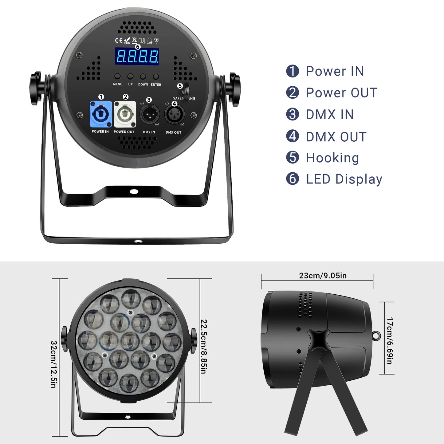 LaluceNatz 19x12W RGBW 4in1 LED Zoomable Par Light, Free shipping to US