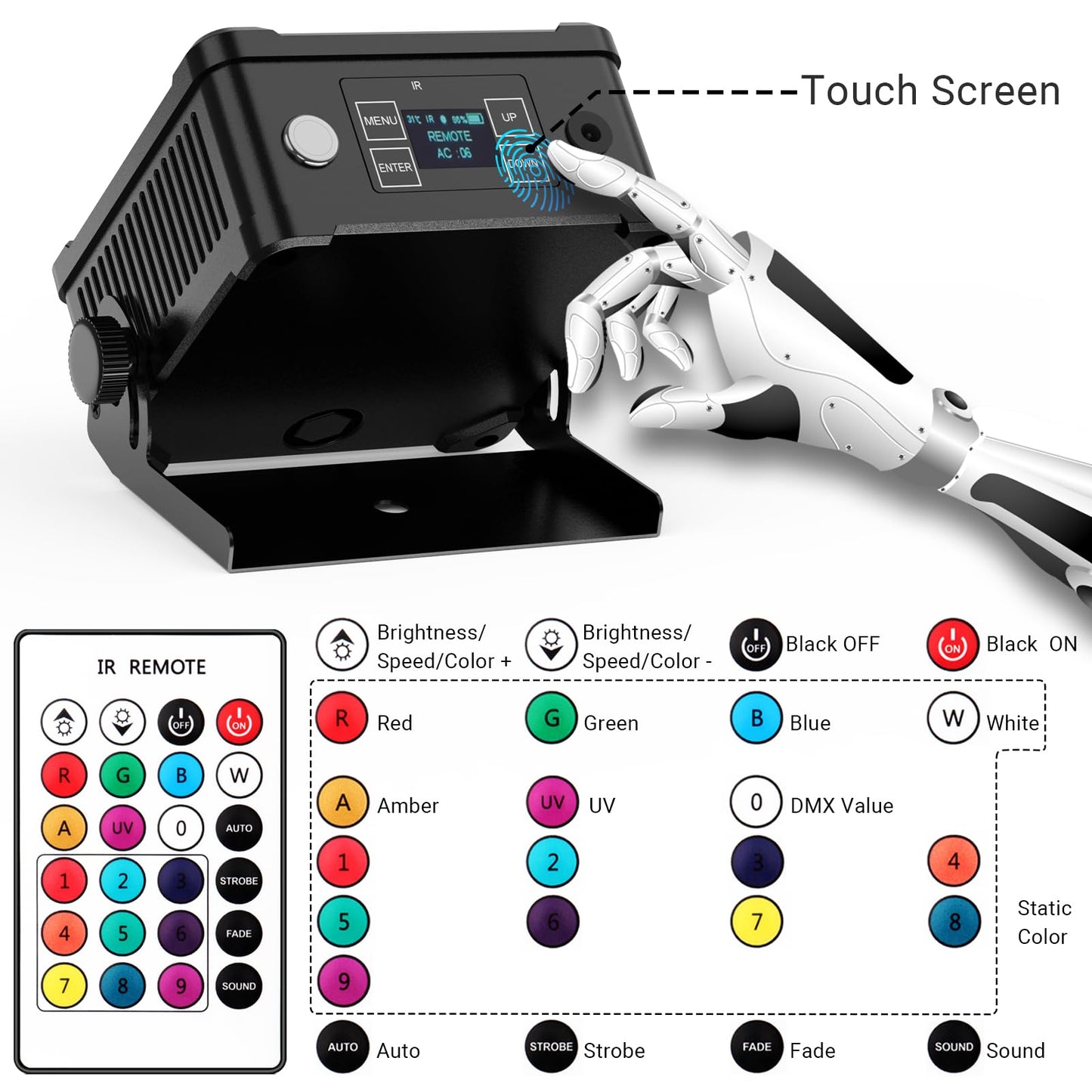 Outdoor 60W RGBWAUV 6IN1 Battery Powered Wifi APP Control Par Light with 2.4G Wireless DMX