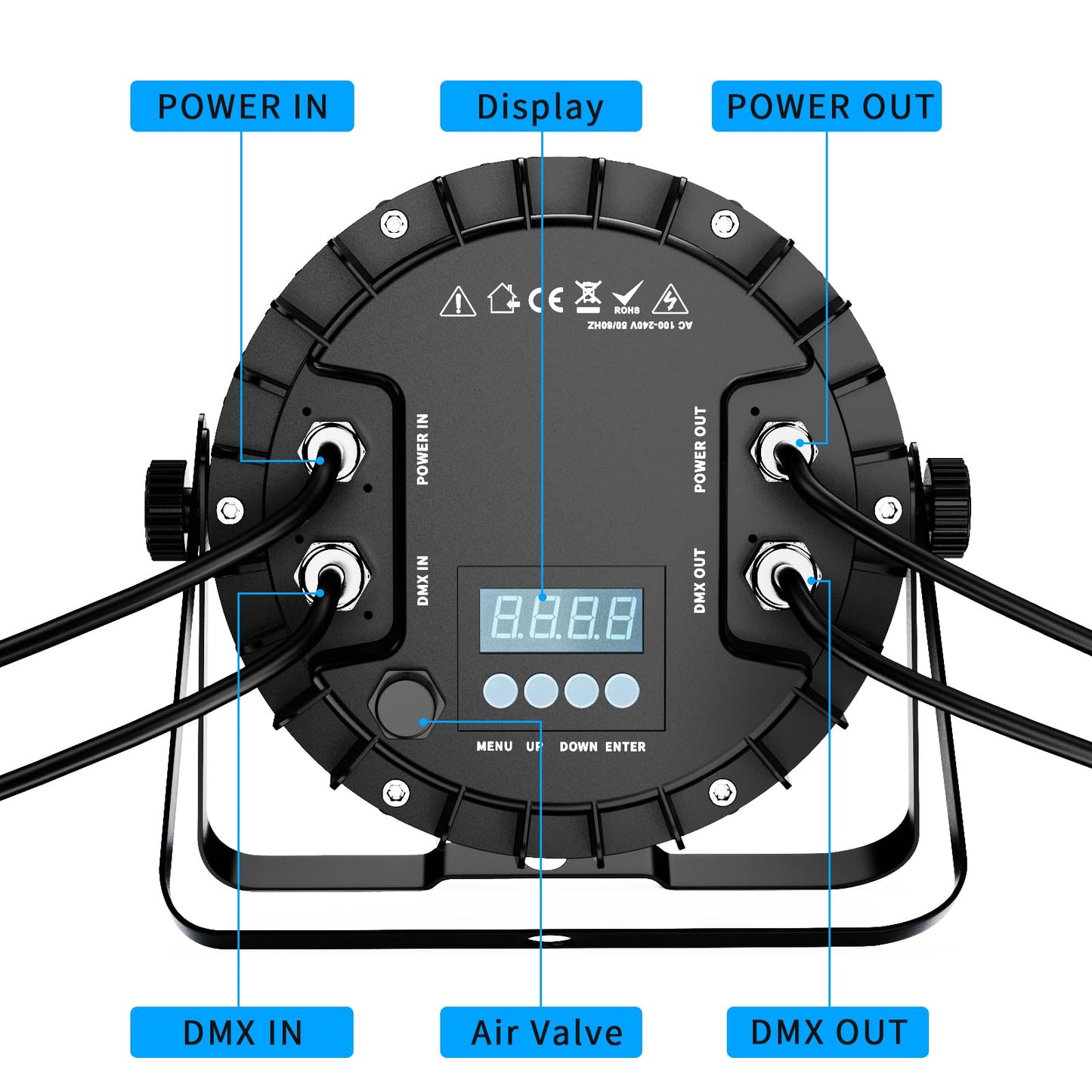 LaluceNatz 18x6W RGBWAUV 6in1 IP65 Outdoor Waterproof LED Par Light