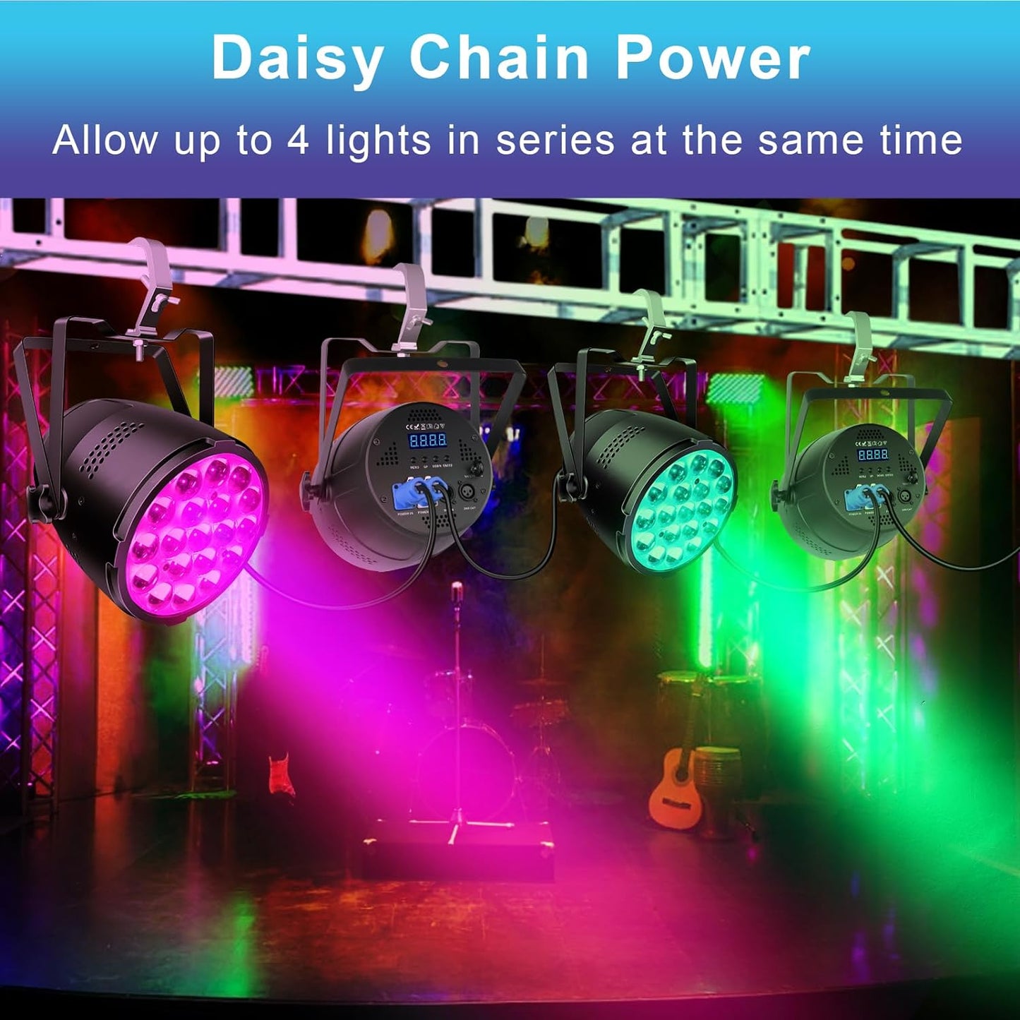 LaluceNatz 19x12W RGBW 4in1 LED Zoomable Par Light, Free shipping to US