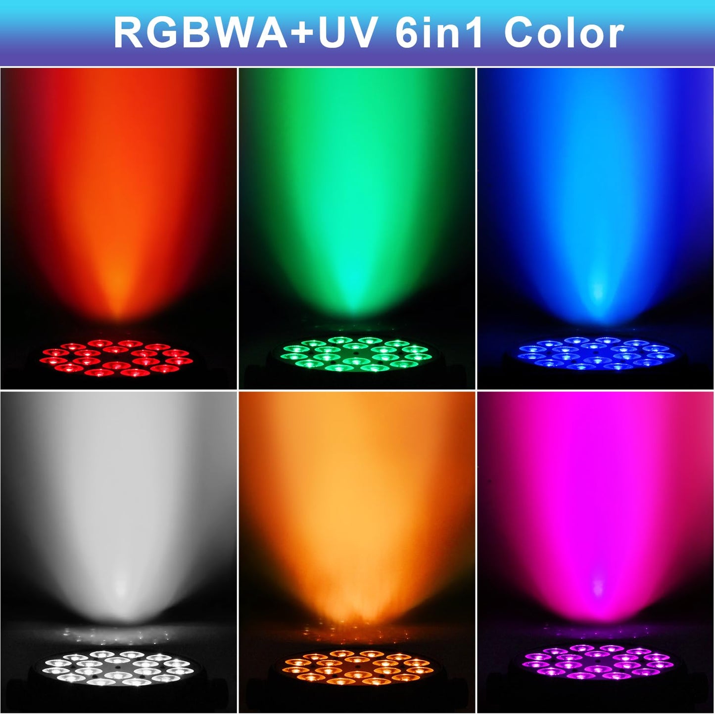 LaluceNatz 18x12W RGBWAUV 6in1 Aluminum LED Par Light