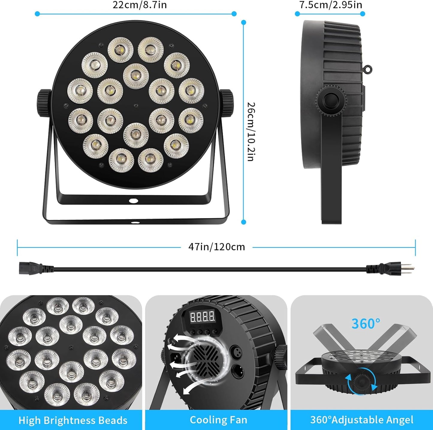 18x10W RGBW 4in1 Slim LED Par Light
