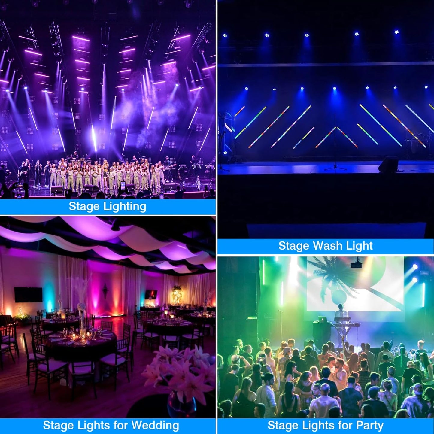 240W RGB + White + Amber LED DJ Strobe Effect Light Bar with Zone Control, free shipping to US