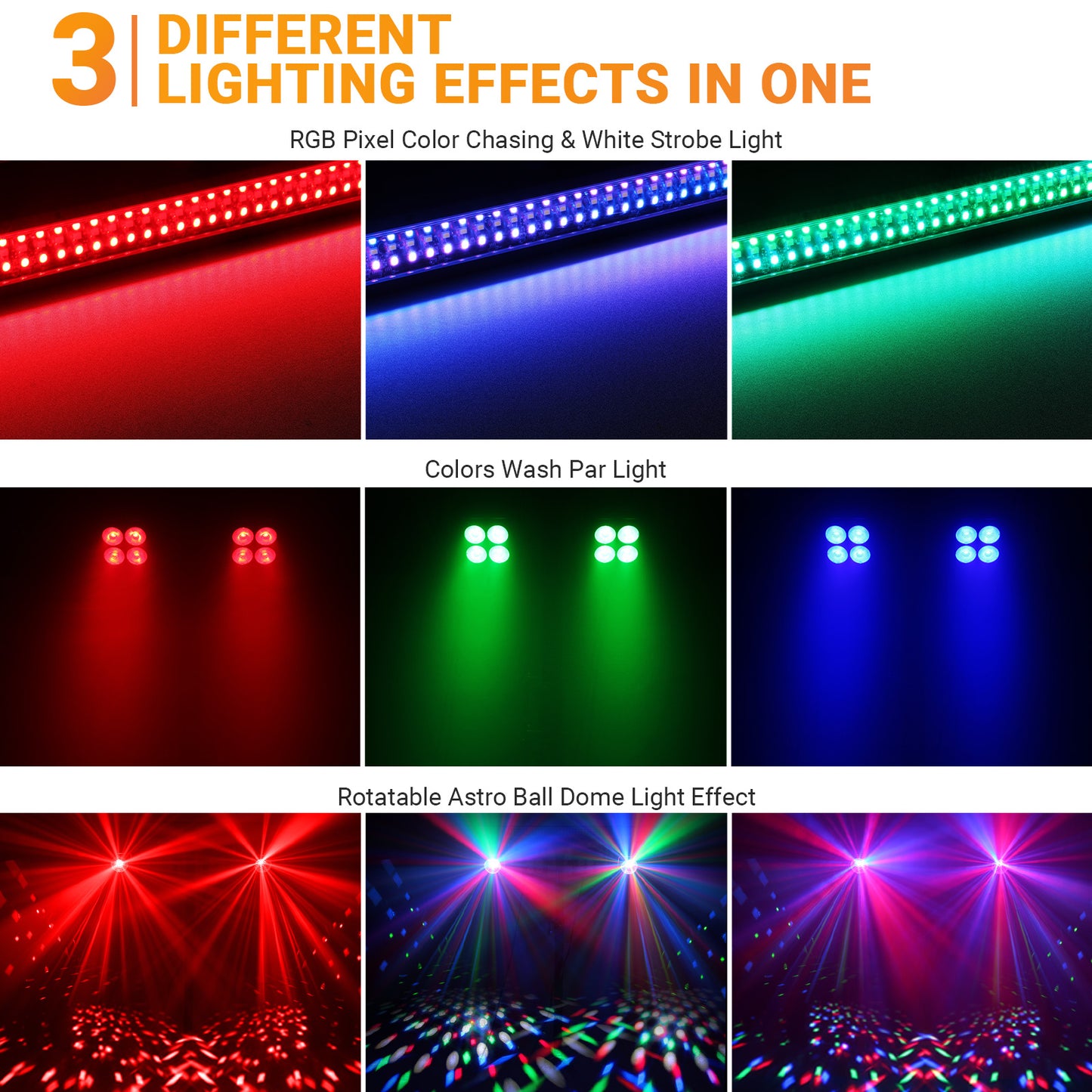 LaluceNatz DJ Lighting System with Pixel Bar Par Light Disco Ball and Tripod Stand, Free shipping to US