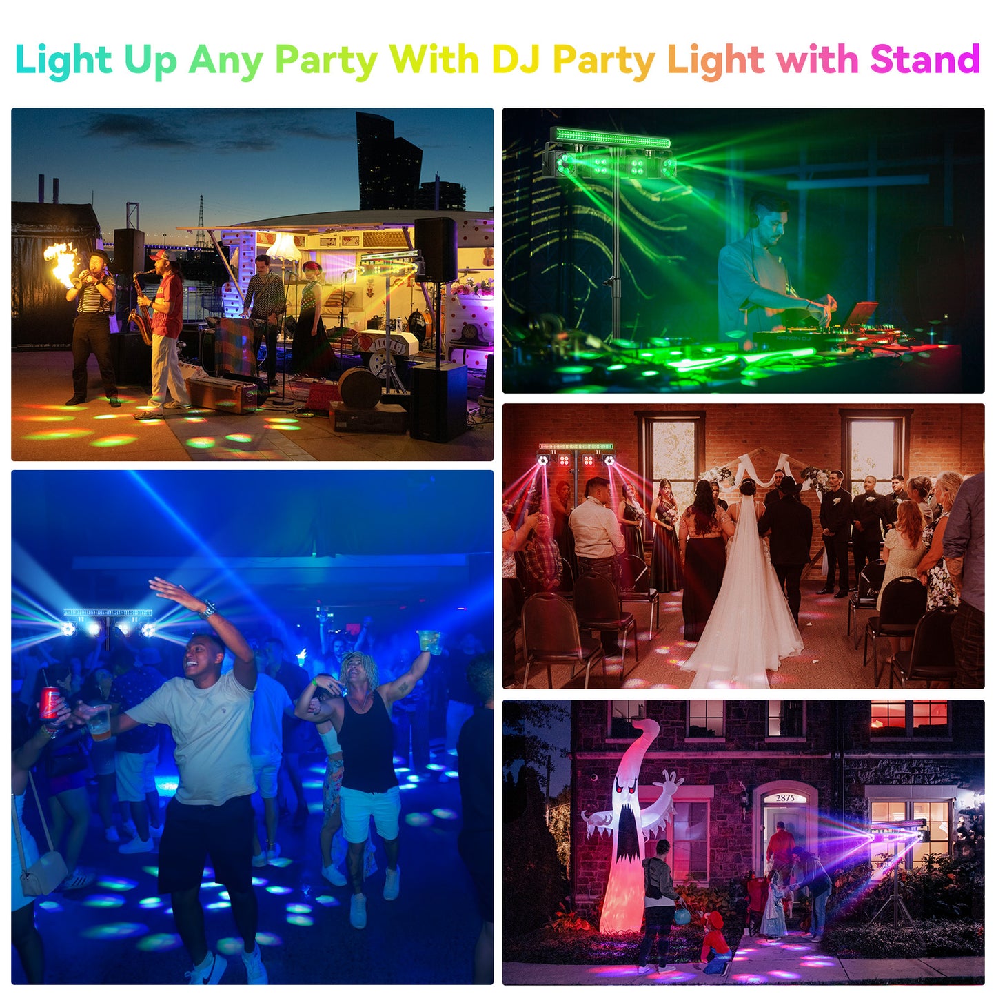 LED DJ Lighting System with Pixel Bar BeeEye Par Light and Tripod Stand, Free shipping to US