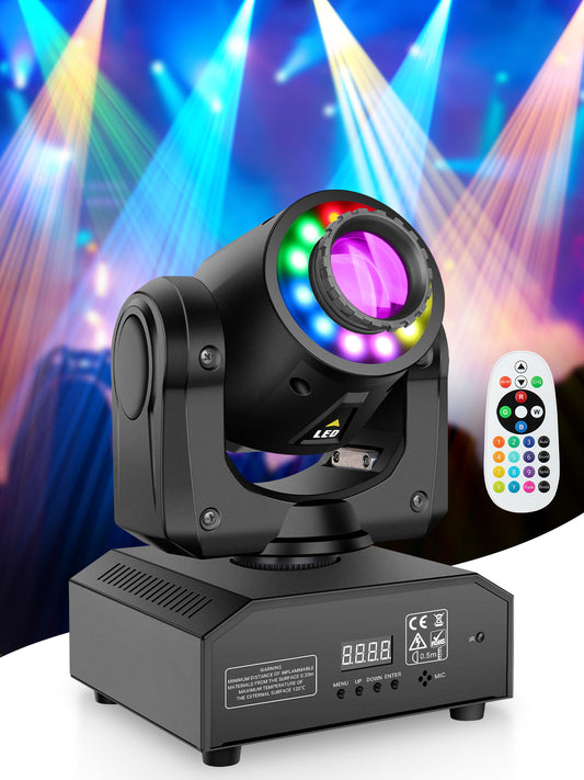 60W Battery Powered Rechargeable LED Moving Head Light with RGB Ring, Free  Shipping to US