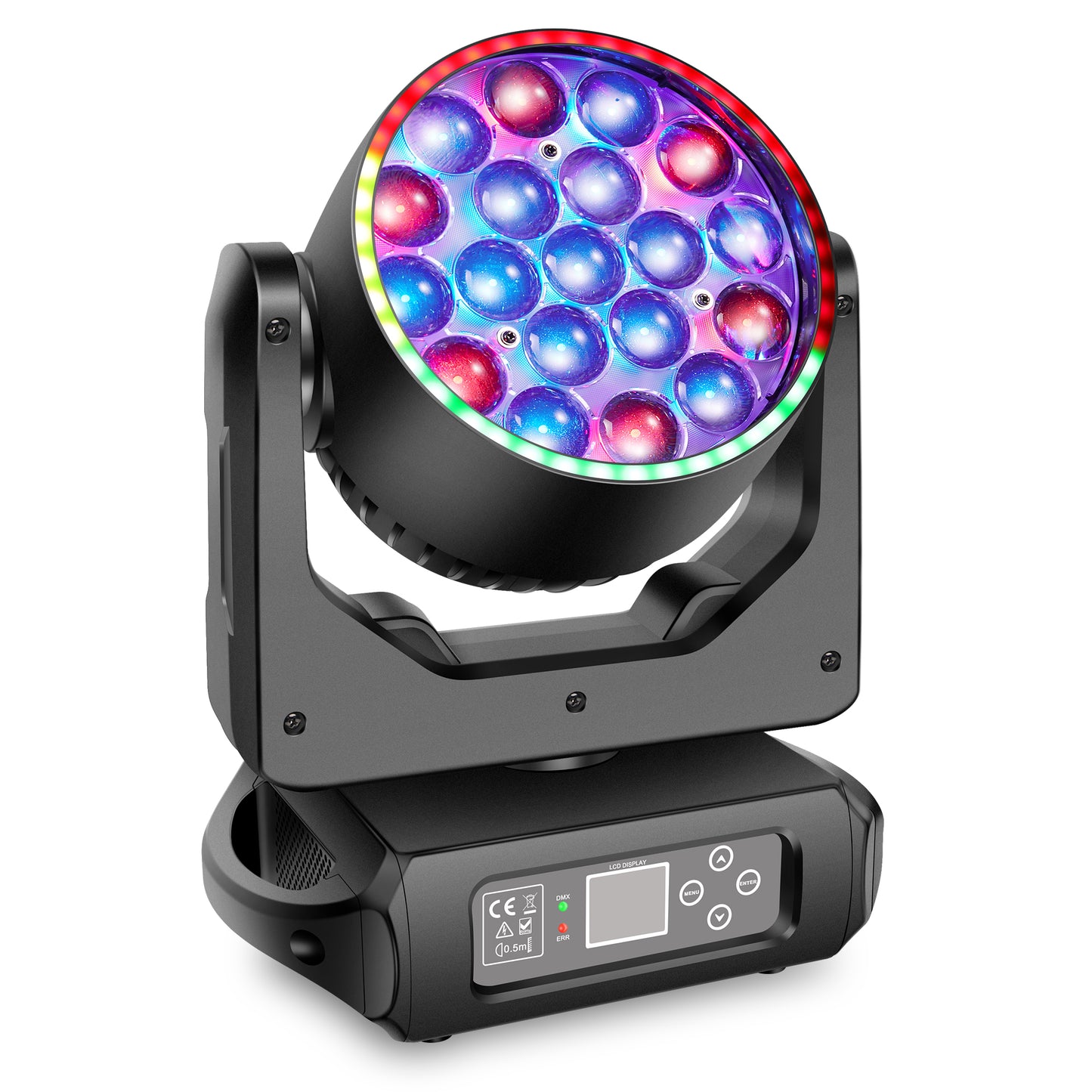 300W LED Zoom Moving Head Wash with Ring, Free  Shipping to US