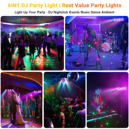 DJ Lighting System with Pattern Laser Blacklight Strobe Light