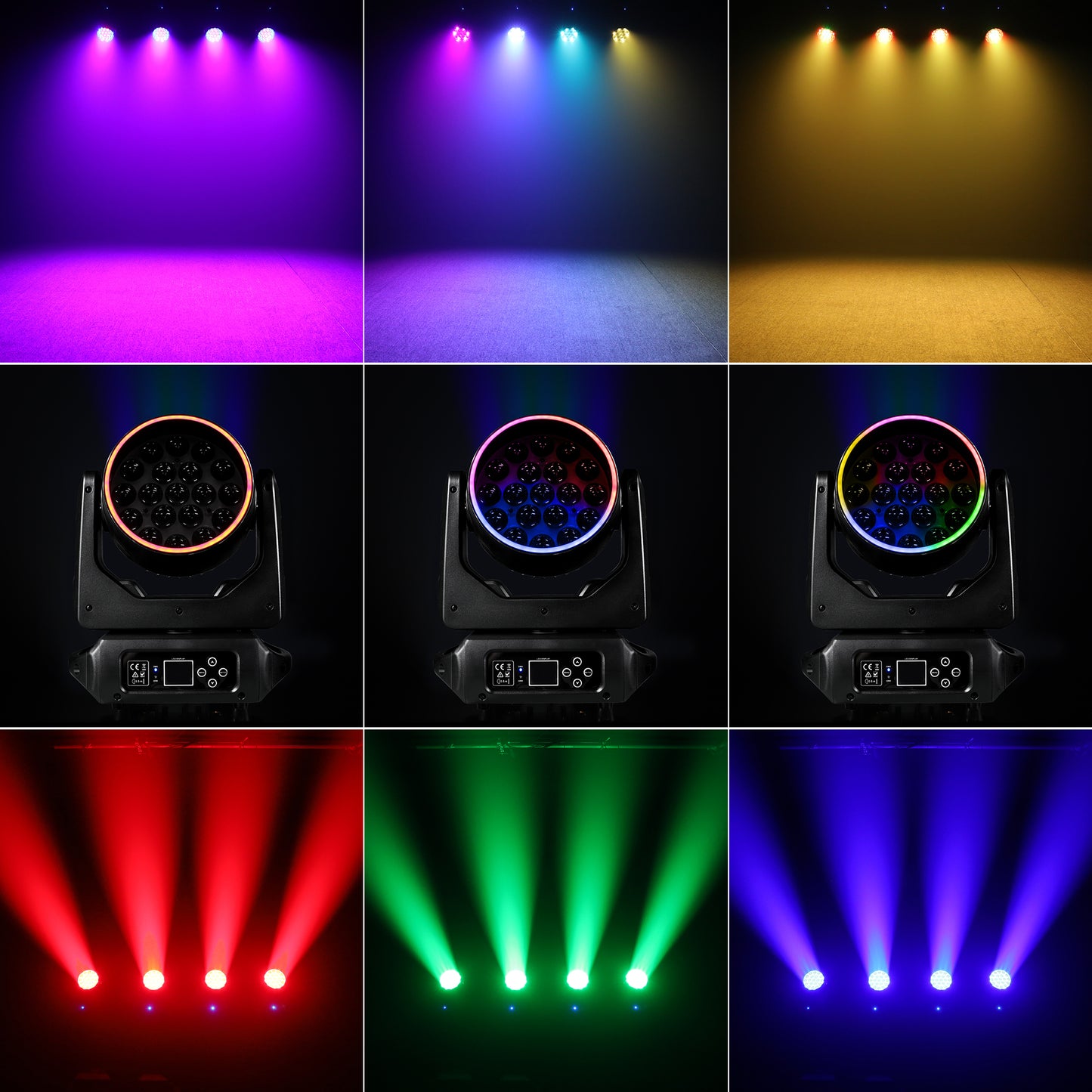 300W LED Zoom Moving Head Wash with Ring, Free  Shipping to US