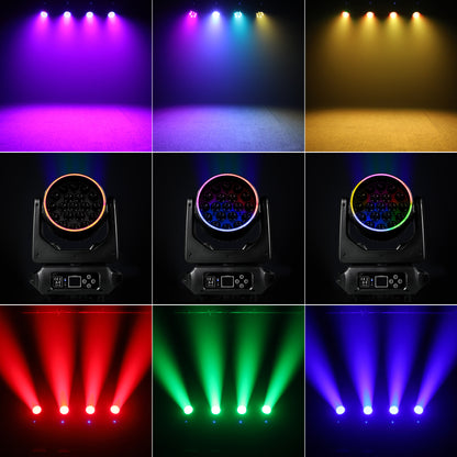 300W LED Zoom Moving Head Wash with Ring, Free  Shipping to US