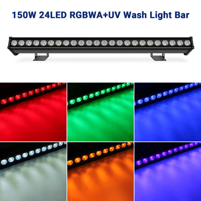 Outdoor 24LED RGBWAUV 6in1 IP65 Aluminum LED Wall Washer Light Bar, Free Shipping to US