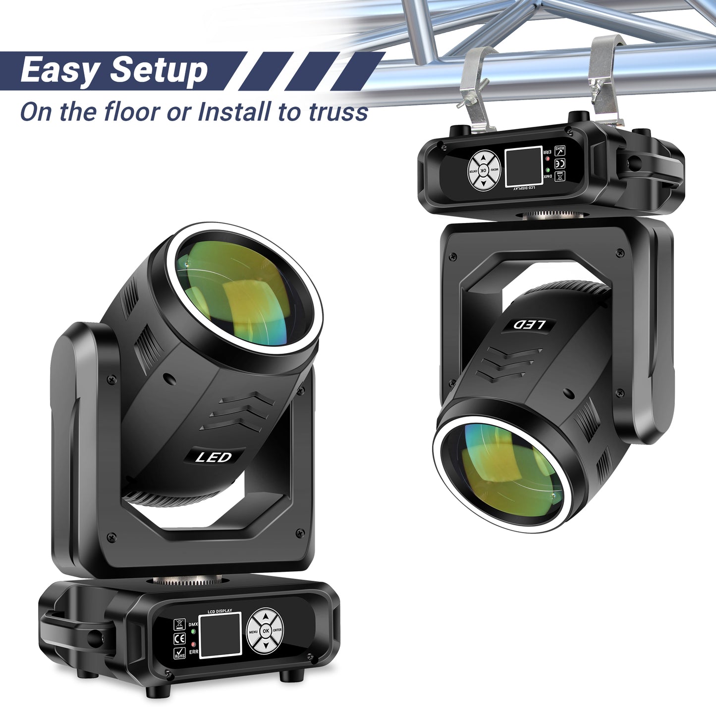200W LED Beam Moving Head Light with Ring, Free  Shipping to US