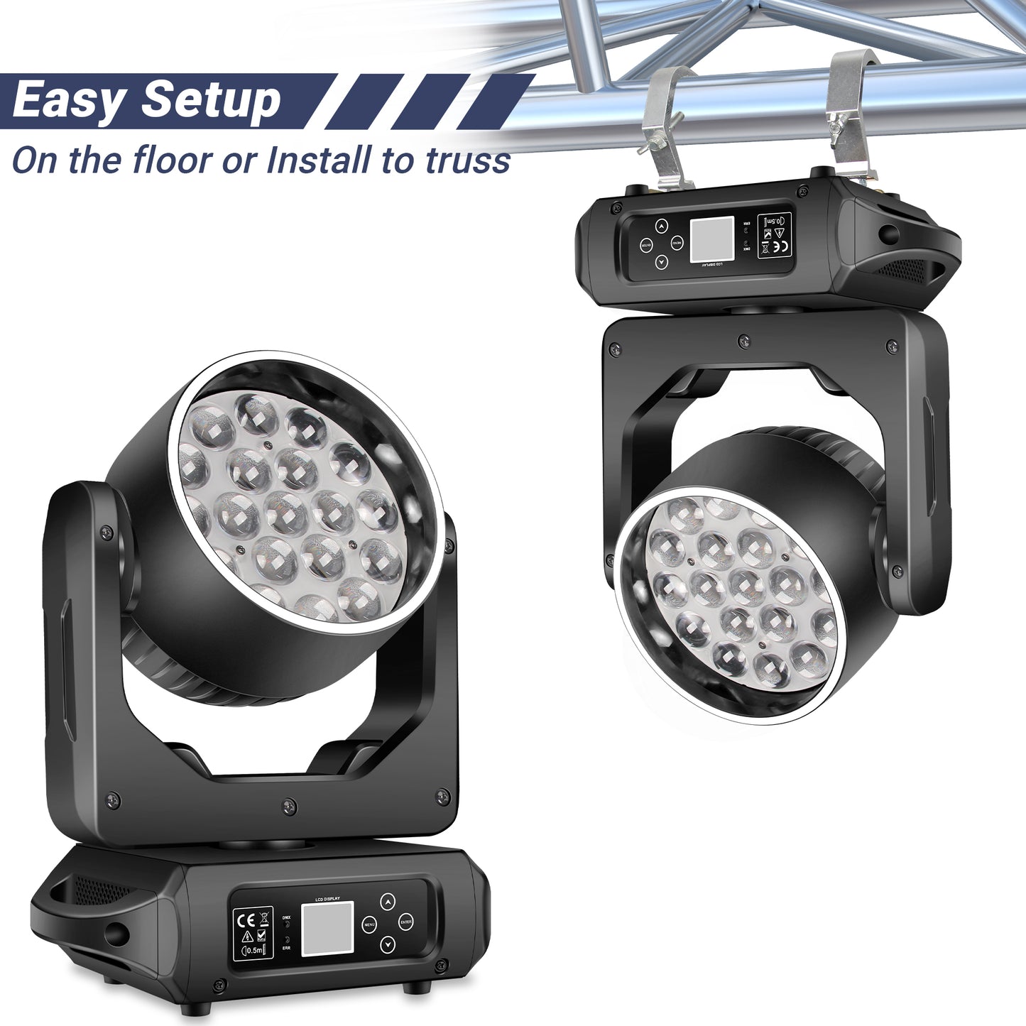 300W LED Zoom Moving Head Wash with Ring, Free  Shipping to US