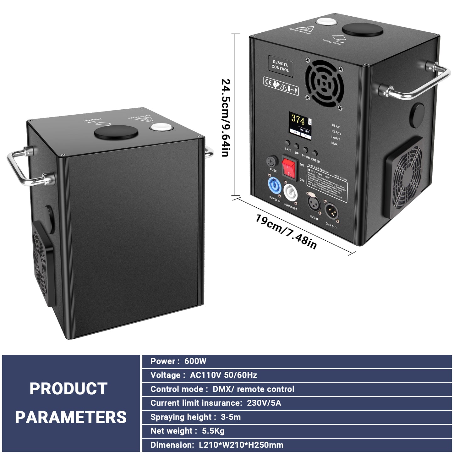 600W Cold Spark Machine, Free  Shipping to US