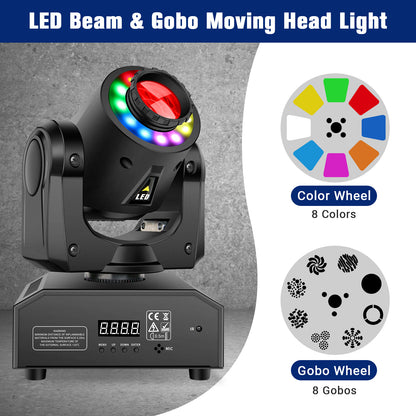 60W Battery Powered Rechargeable LED Moving Head Light with RGB Ring, Free  Shipping to US