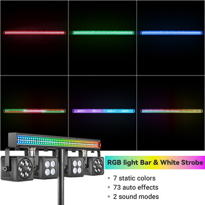 LED DJ Lighting System with Pixel Bar BeeEye Par Light and Tripod Stand, Free shipping to US