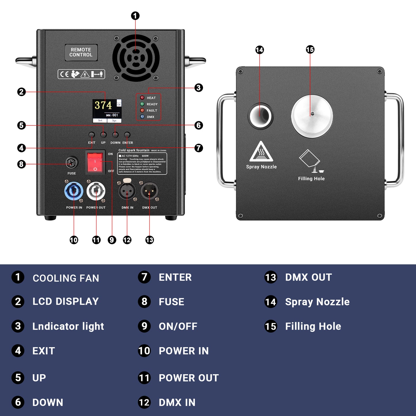 600W Cold Spark Machine, Free  Shipping to US