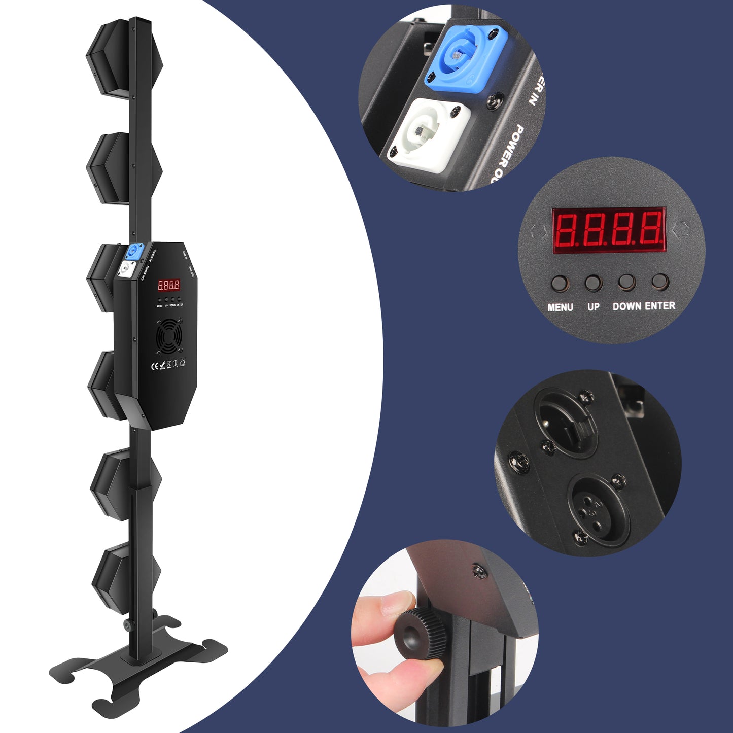 6x50W Retro Stage Light with Stand, Free  Shipping to US
