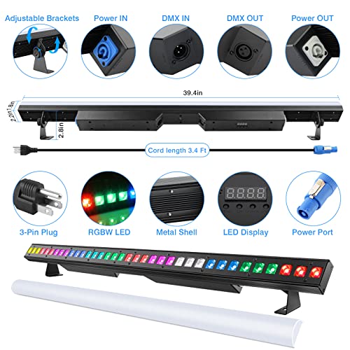 LaluceNatz 36x3W RGBW 4in1 LED Beam Wash Light Bar with Detachable Len for DJ Stage Lighting