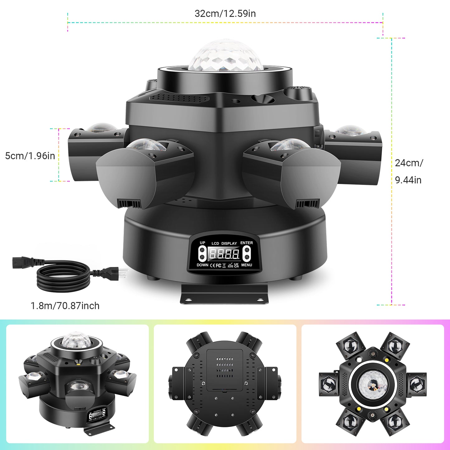 150W LED Versatile Moving Head Light with 6 Arms, Free  Shipping to US