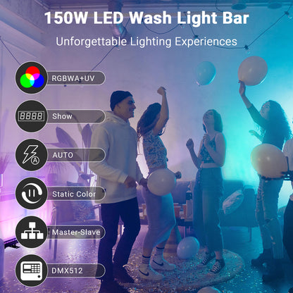 Outdoor 24LED RGBWAUV 6in1 IP65 Aluminum LED Wall Washer Light Bar, Free Shipping to US