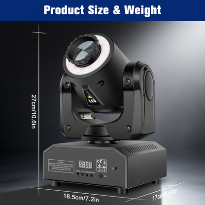 60W Battery Powered Rechargeable LED Moving Head Light with RGB Ring, Free  Shipping to US