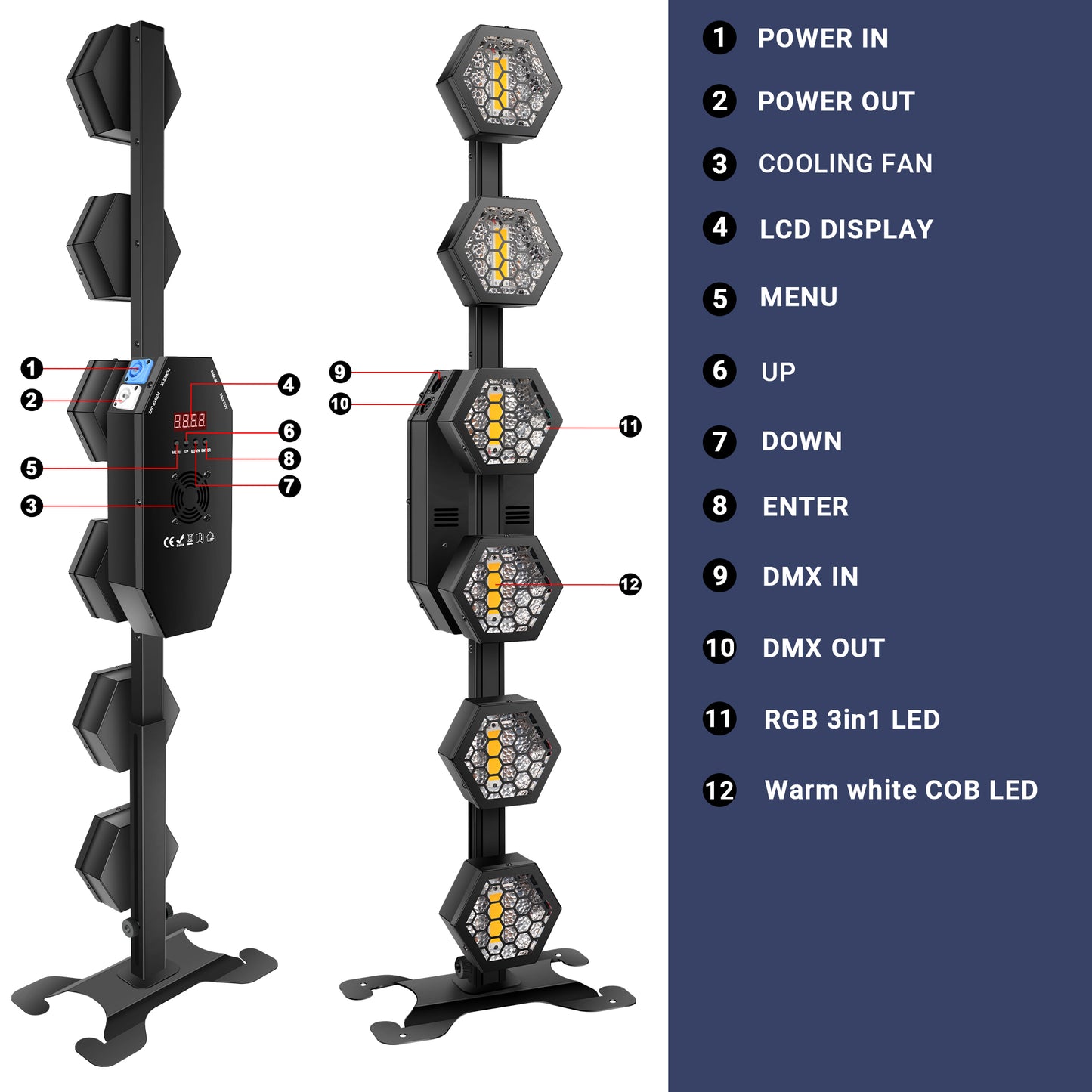 6x50W Retro Stage Light with Stand, Free  Shipping to US