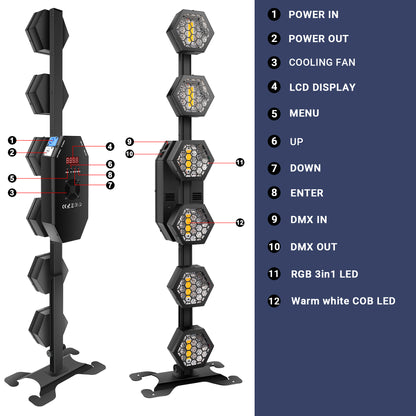 6x50W Retro Stage Light with Stand, Free  Shipping to US