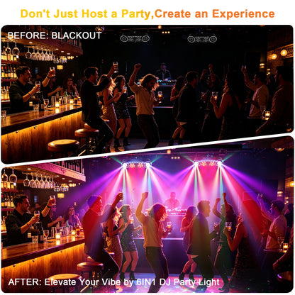 DJ Lighting System with Pattern Laser Blacklight Strobe Light