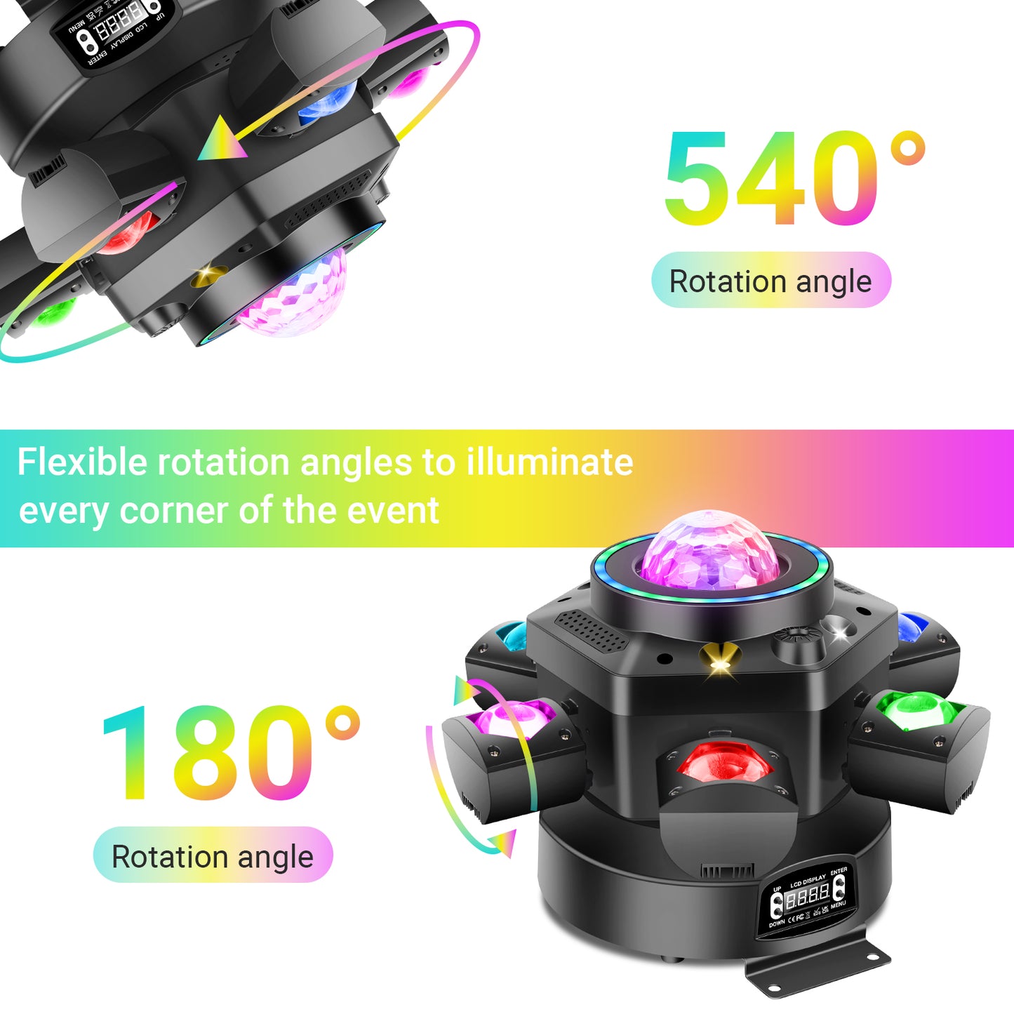 150W LED Versatile Moving Head Light with 6 Arms, Free  Shipping to US