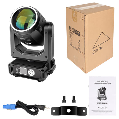 200W LED Beam Moving Head Light with Ring, Free  Shipping to US