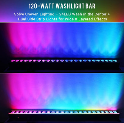 LaluceNatz 24LED RGBW 4in1 LED Wall Wash Light Bar with RGB strips, Free shipping to US