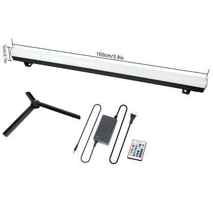 LaluceNatz 60W Battery Powered RGBWY 5in1 LED DJ Pixel Control Effect Light Bar with Detachable Tripod