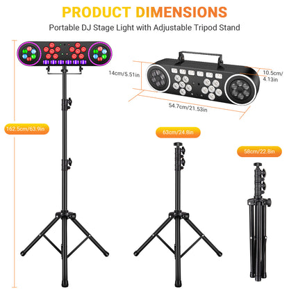 DJ Lighting System with Pattern Laser Blacklight Strobe Light