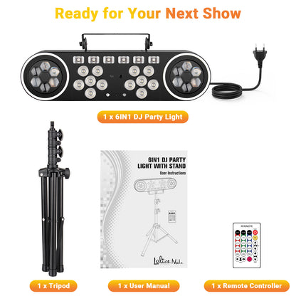 DJ Lighting System with Pattern Laser Blacklight Strobe Light