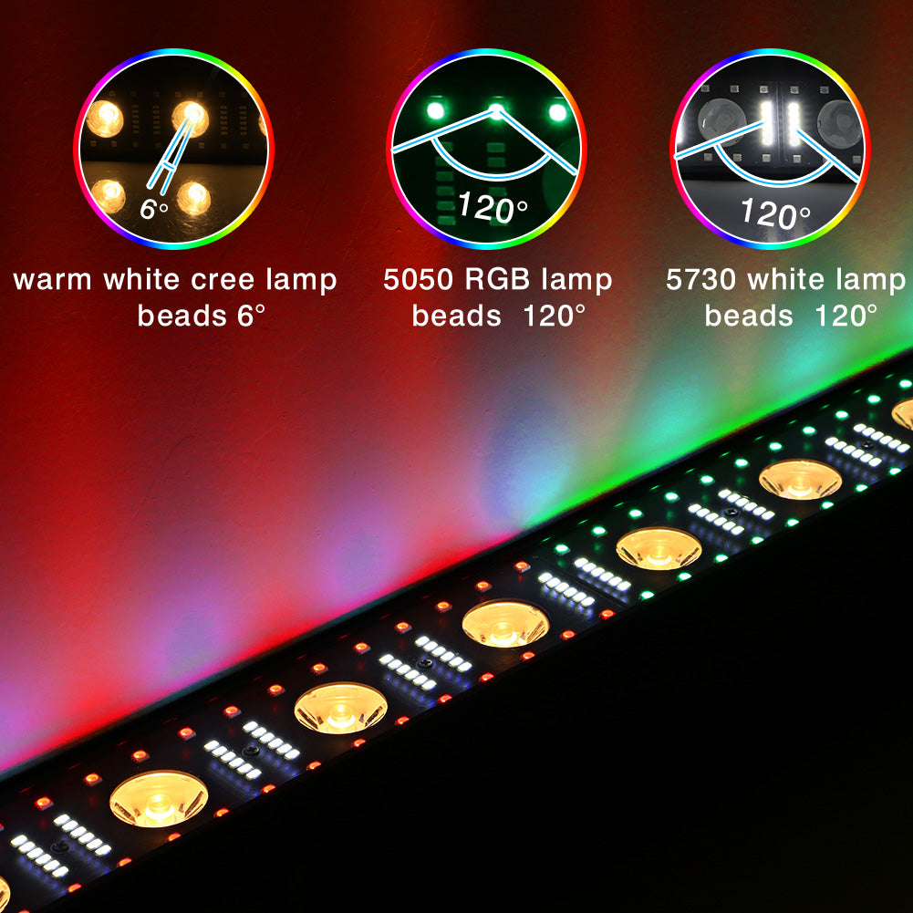 LaluceNatz 100W 12 LED 3 In 1 RGB Stage Light Bar Aluminum alloy Beam Lights Bar- Pack of 4