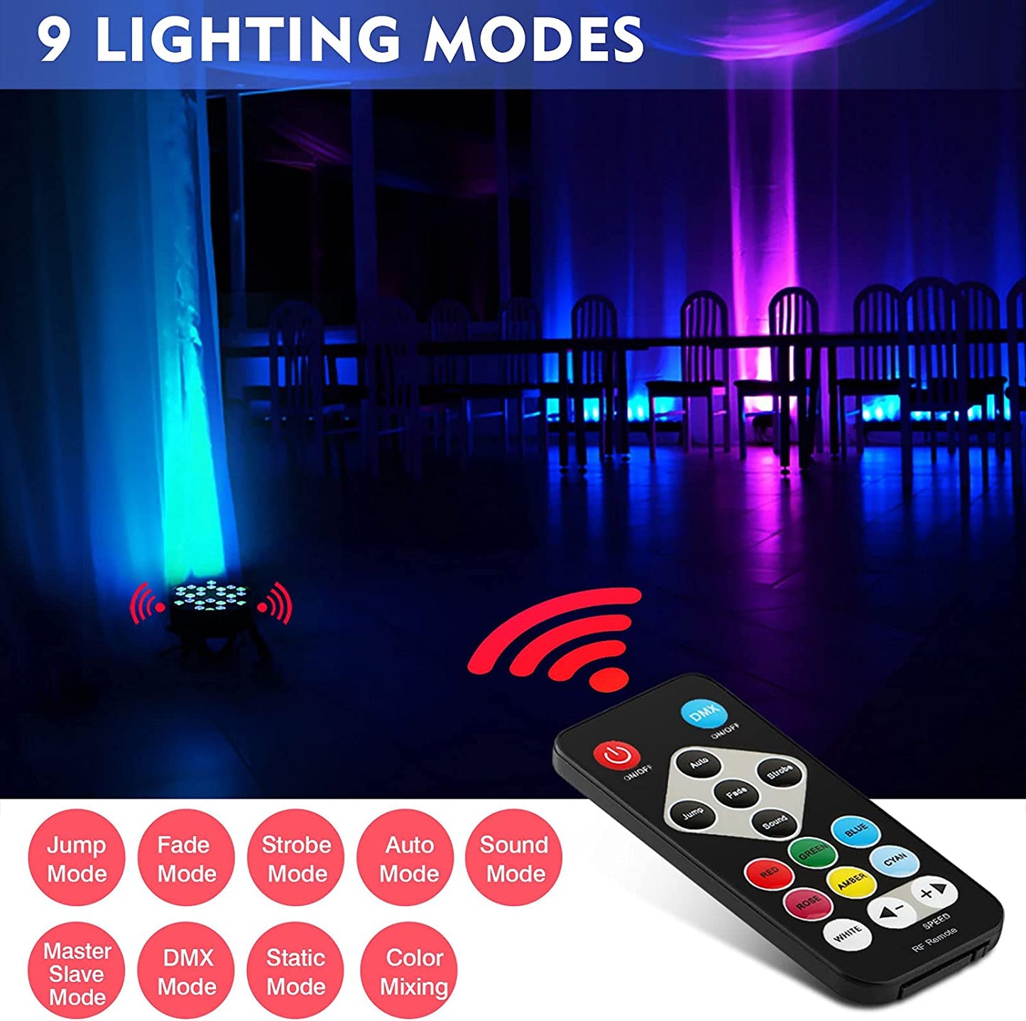 36LEDs RGB LED Par Lights with Remote, free shipping to US